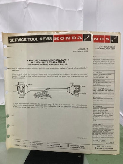 Honda 61ME700 CX650 Turbo Shop Manual '83 Genuine