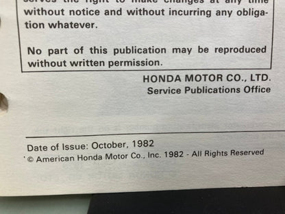 Honda 6142805 XL250S XL250R Shop Manual '78-'83 Genuine