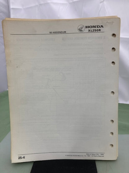 Honda 6142805 XL250S XL250R Shop Manual '78-'83 Genuine