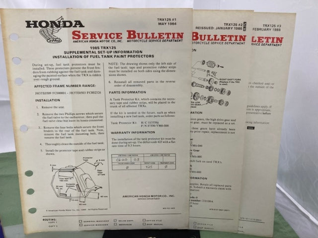 Honda 61VM601 TRX125 FourTrax Shop Manual '85-'86 Genuine