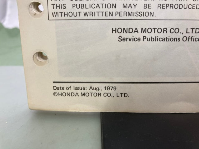 Honda 6143701 XL125S XL185S Shop Manual '79-'80 Genuine