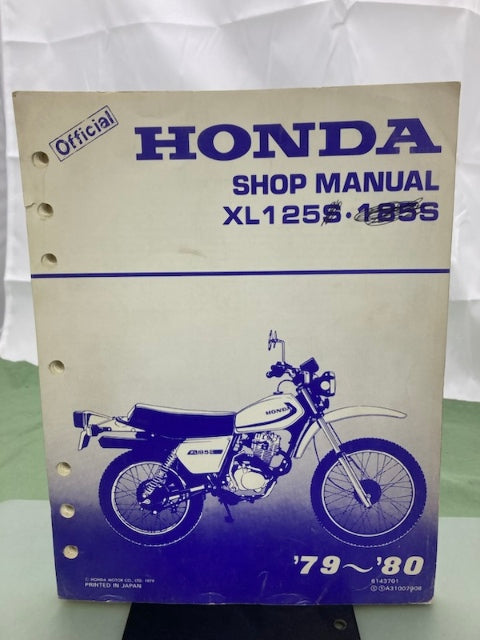 Honda 6143701 XL125S XL185S Shop Manual '79-'80 Genuine