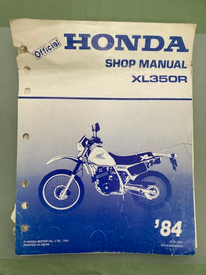 Honda 61KL300 XL350R Shop Manual '84 Genuine