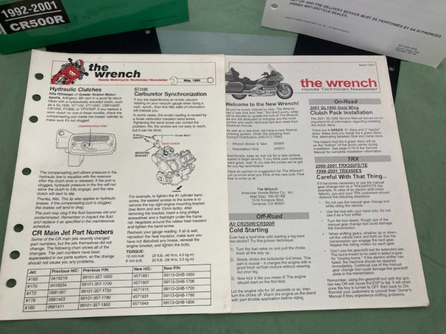 Honda 61ML309 CR500R Service Manual '92-'01 Genuine