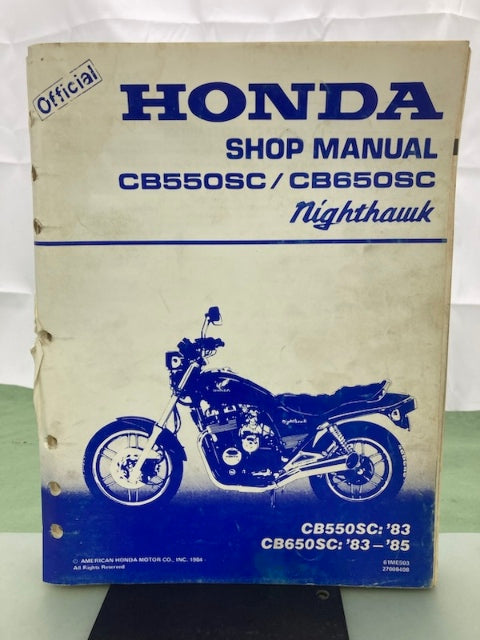 Honda 61ME503 CB550SC CB650SC NightHawk Shop Manual '83-'85 Genuine