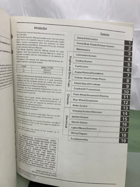 Honda 61MZ101 CB1000 Service Manual '94-'95 Genuine