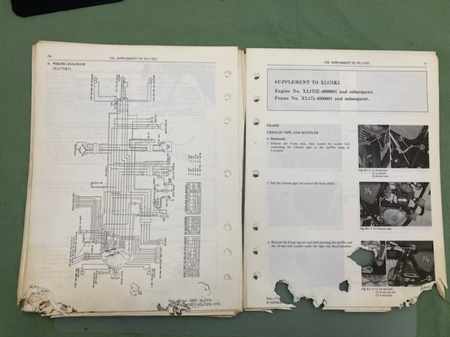 Honda 6136204 XL175 Shop Manual '77 Genuine