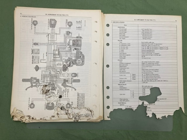 Honda 6136204 XL175 Shop Manual '77 Genuine