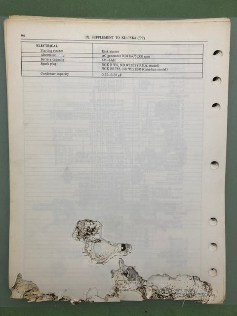Honda 6136204 XL175 Shop Manual '77 Genuine