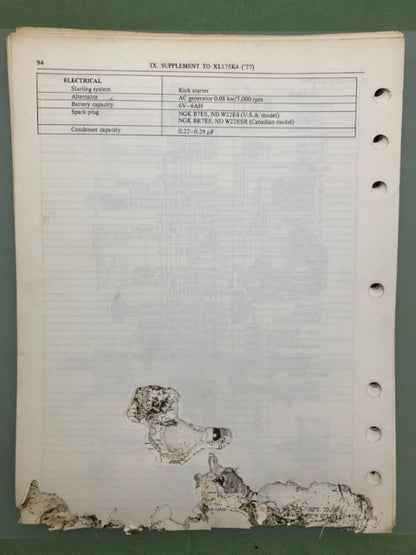 Honda 6136204 XL175 Shop Manual '77 Genuine