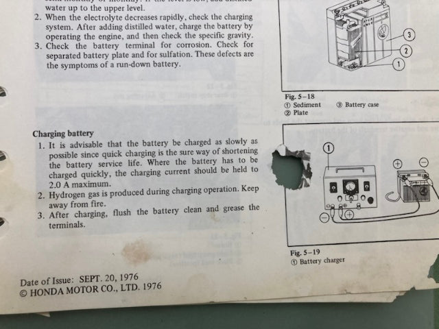 Honda 6136204 XL175 Shop Manual '77 Genuine