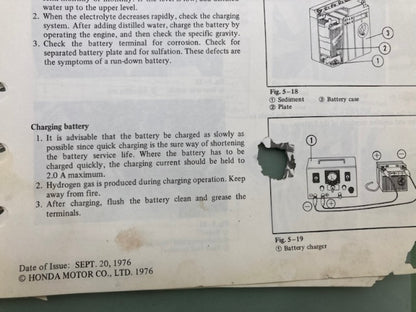 Honda 6136204 XL175 Shop Manual '77 Genuine