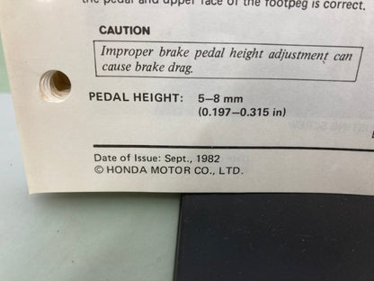 Honda 61MG100 CB1000C Shop Manual '83 Genuine Missing Pages