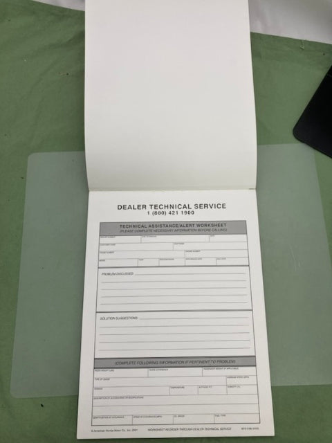 Honda MFS 9196 (0103) Dealer Technical Notepad '01 Genuine