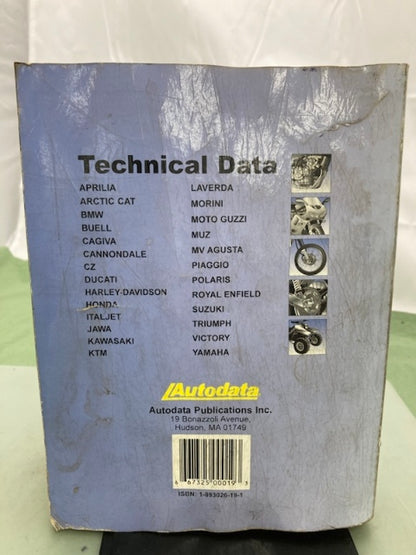 AutoData 03-140 Technical Data for Motorcycles 2003 Genuine