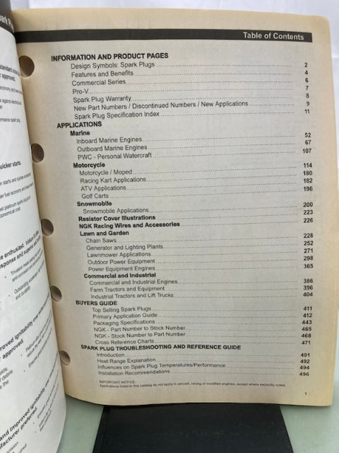NGK 99930 Non-Automotive Catalog 2010 Genuine