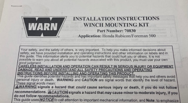 Warn 4505-0172 Mount, Winch Trx500 New Genuine