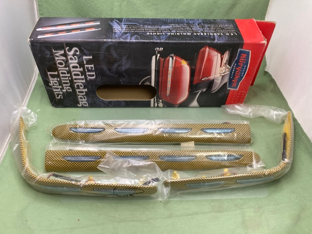 Kuryakyn 3727 LED Saddlebag Molding Lights 4 PC Yellow/Black New Genuine