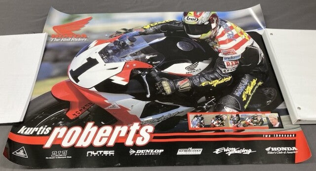 Kurtis Roberts Team Honda Poster Shop Sign Street Bike Ride In Red Ad 9211 Z4