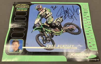 Shae Bently Kawasaki Signed Offical Team Hero Card 12.5" x 9.5" Genuine