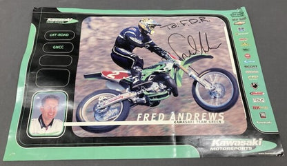 Fred Andrews Kawasaki Team Green Signed Poster 12"x 18" Genuine