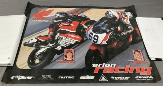Erion Racing Team Honda Poster 19"x 26" Genuine