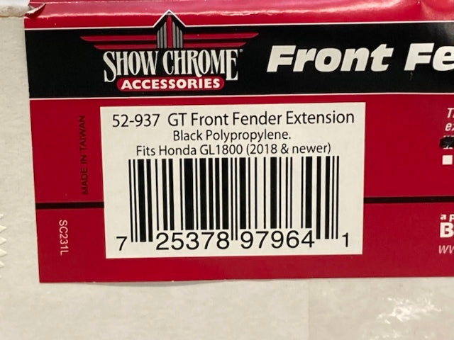 Show Chrome 52-937 GT Front Fender Extension New Genuine