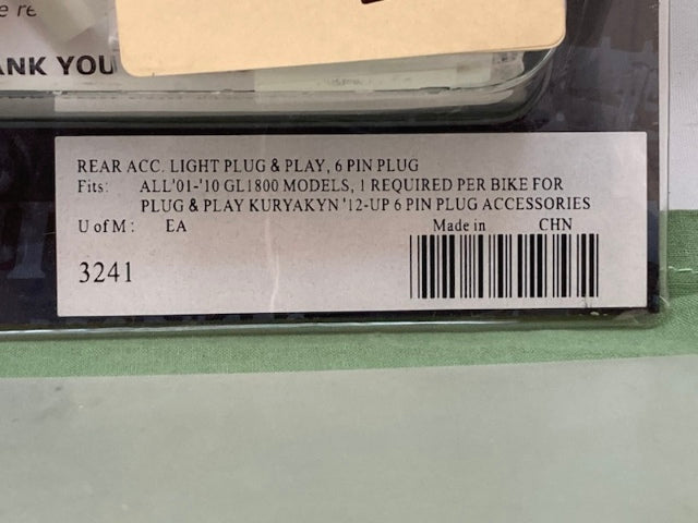 Kuryakyn 3241 Rear ACC. Light Plug & Play 6-Pin New Genuine