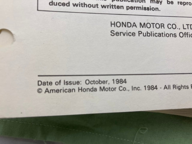Honda 61MC003 CB/CM450'S Shop Manual '82 '83 & '85 Genuine