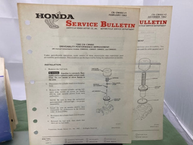 Honda 61MC003 CB/CM450'S Shop Manual '82 '83 & '85 Genuine