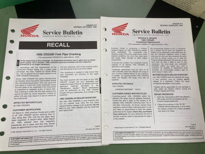 Honda 61KZ304 CR250R Service Manual '92-'96 Genuine