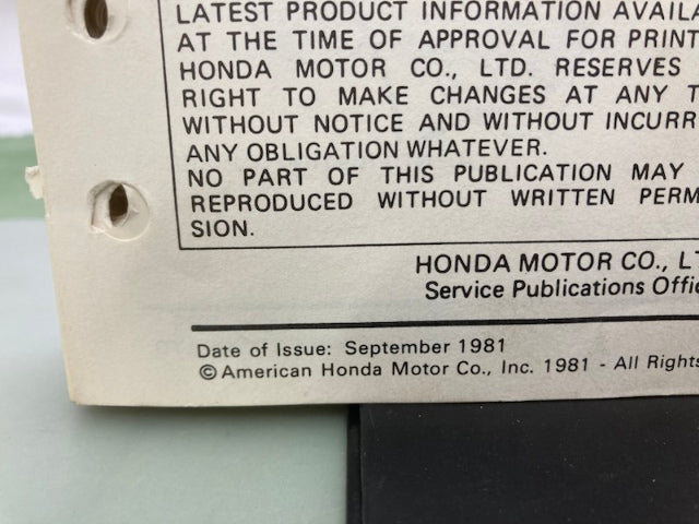 Honda 6141505 CX500 Deluxe Custom Shop Manual '78-'82 Genuine