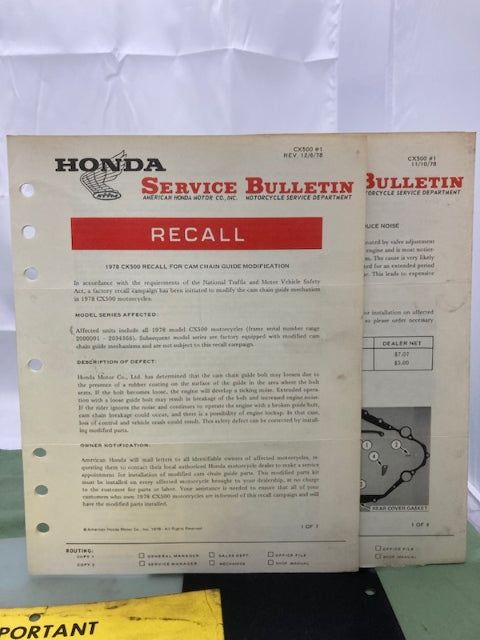 Honda 6141505 CX500 Deluxe Custom Shop Manual '78-'82 Genuine