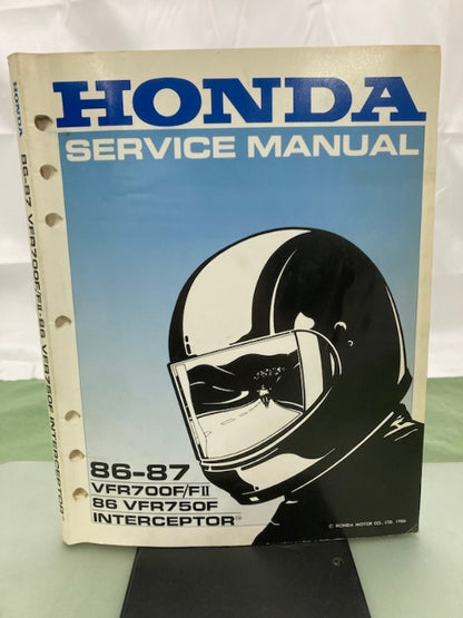 Honda 61MK801 VFR700F/FII VFR750F Interceptor Service Manual '86-'87 Genuine