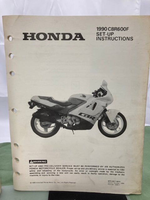 Honda 61MN402 CBR600F Service Manual '87-'90 Genuine
