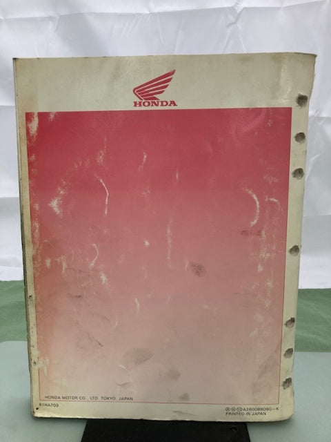 Honda 61HA703 TRX350 TRX350D FourTrax Foreman 4x4 Service Manual '86-'89 Genuine