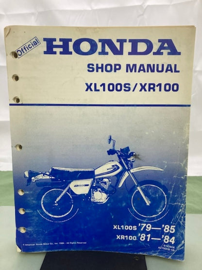 Honda 6143606 XL100S/XR100 Shop Manual '79-'85 Genuine