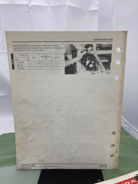 Honda 61VM000 FL350R Odyssey 350 Shop Manual '85 Genuine