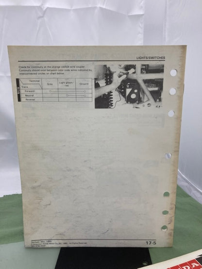 Honda 61VM000 FL350R Odyssey 350 Shop Manual '85 Genuine