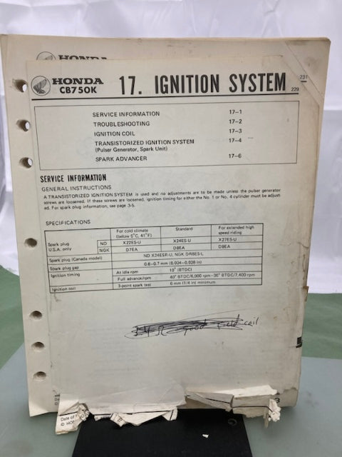 Honda 6142506Y CB750'S Shop Manual '79-'82 Genuine