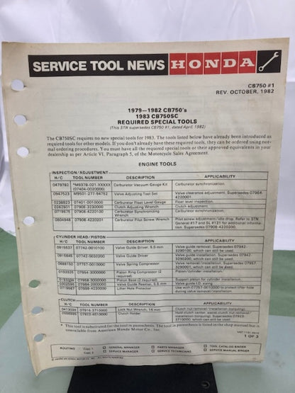 Honda 6142506Y CB750'S Shop Manual '79-'82 Genuine