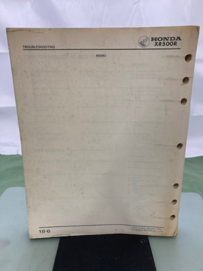 Honda 61MG301 XR500R Shop Manual '83-'84 Genuine