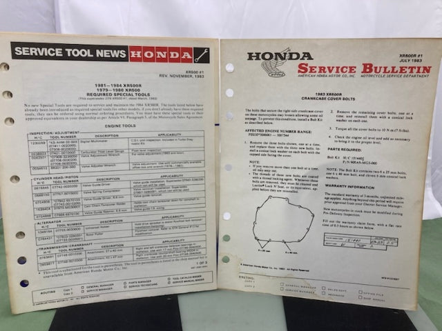 Honda 61MG301 XR500R Shop Manual '83-'84 Genuine