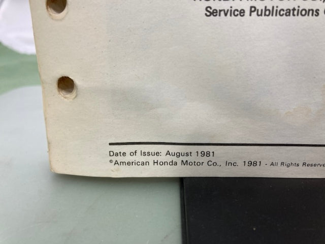 Honda 61MA001 XR500R Shop Manual '81-'82 Genuine