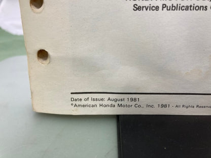 Honda 61MA001 XR500R Shop Manual '81-'82 Genuine