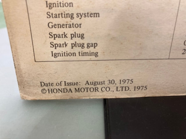 Honda 6139501 MR 250 MR250 Shop Manual '76 Genuine