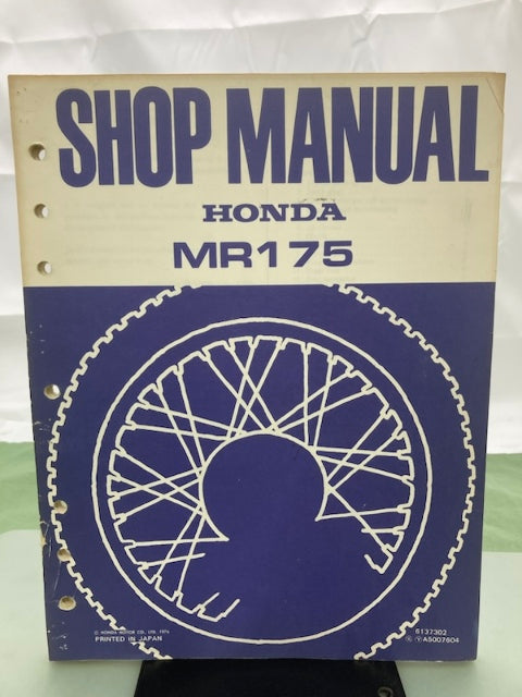 Honda 6137302 MR 175 MR175 Shop Manual '77 Genuine