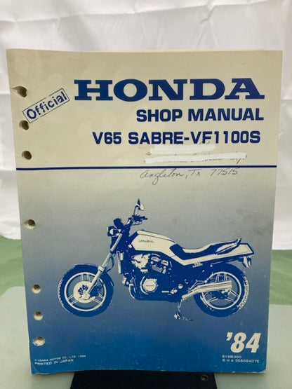 Honda 61MB300 V65 Sabre-VF1100S Shop Manual '84 Genuine