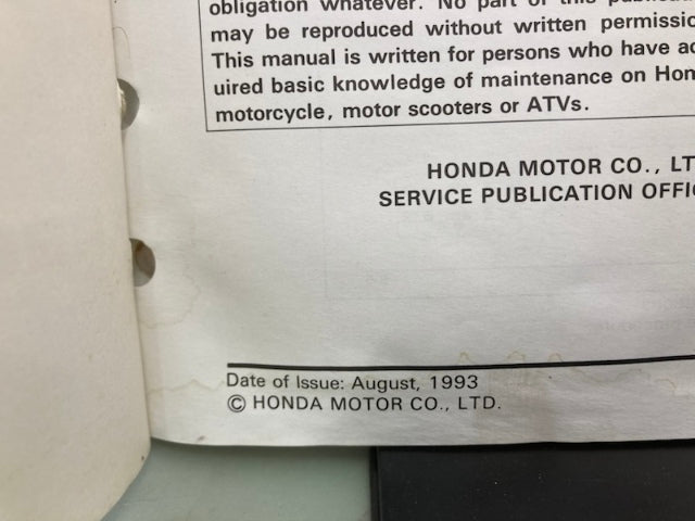 Honda 61KV603 XR250L Manual '91-95 Genuine