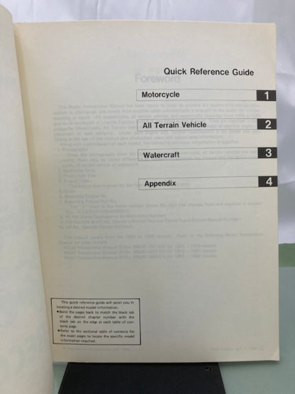 Kawasaki 99930-1004-01 Model Recognition Manual '86-'88 Model Genuine